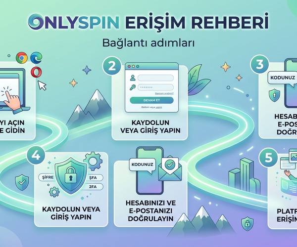OnlySpin Erişim Rehberi Görseli — Platform Bağlantı Adımları